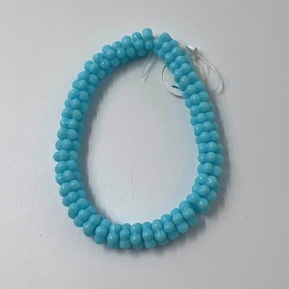 Flower Spacer Bead 50 per strand Glass Blue Jewelry - Picture 3 of 5